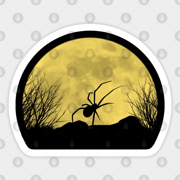 Spider under the moon Sticker by Boss creative